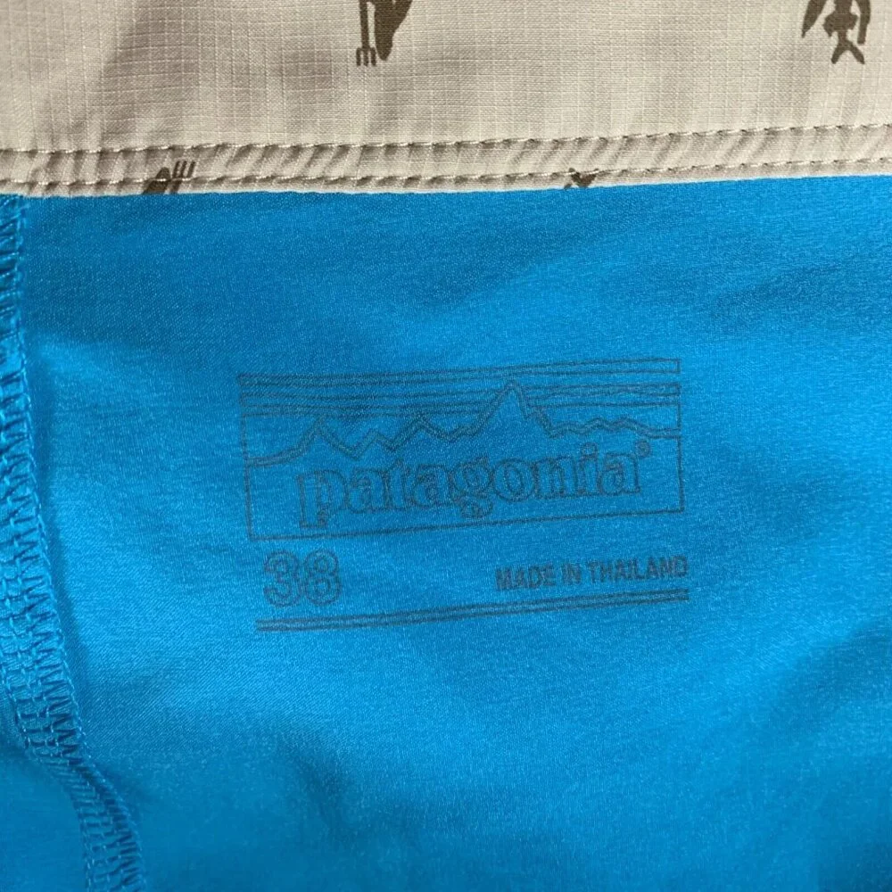 Patagonia Men's Light and Variable Blue Swimming Trunk Board Shorts Size XL 9004